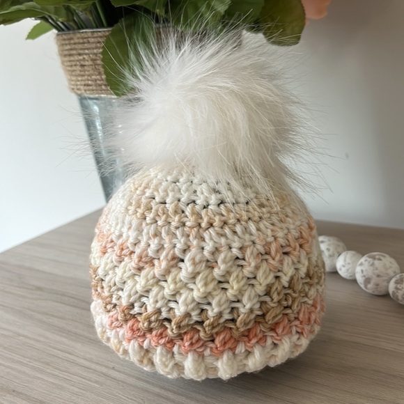 Crochet Baby Bonnet and Beanie Set - Picture 3 of 3